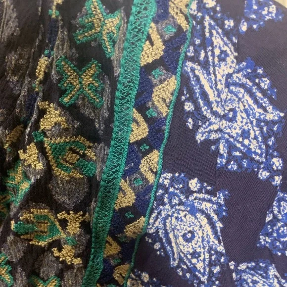 Lucky Brand Embroidered Bib Top Blue Size: S. - Picture 6 of 10